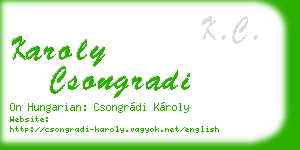 karoly csongradi business card