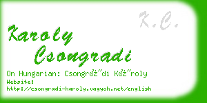 karoly csongradi business card